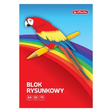 BLOK RYSUNKOWY SZKOLNY BIAŁY GRUBY GŁADKI A4 50 KARTEK ARKUSZY 70G HERLITZ