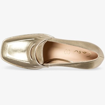 MOKASYNY DAMSKIE PÓŁBUTY SKÓRZANE NA KLOCKU r 40