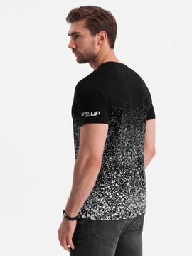 T-shirt męski bawełna 100% z nadrukiem czarny V1 OM-TSPT-22SS-001 XL