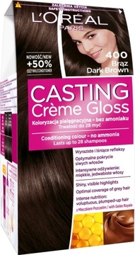 L'OREAL CASTING CREME GLOSS FARBA 400 BRĄZ