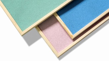 Пробковая доска, белая пробка, 100х80, деревянная рама