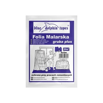 Folia malarska GRUBA PLUS Blue dolphin 4 m x 5 m