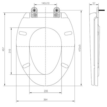 ЖЕСТКОЕ СИДЕНЬЕ ДЛЯ УНИТАЗА, МЕДЛЕННО ЗАКРЫВАЮЩИЙСЯ УНИТАЗ, УНИВЕРСАЛЬНЫЙ БЕЛЫЙ