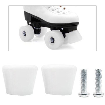 Насадки для роликовых коньков с роликовыми тормозами, 2 шт, белые