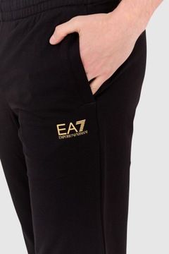 EA7 Czarny dres męski ze złotym logo XXL