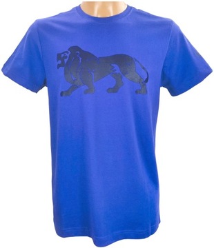 Koszulka męska t-shirt bawełniany niebieski z nadrukiem LONSDALE r.M