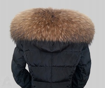 Вещи на капюшон с естественным енотом 80 см