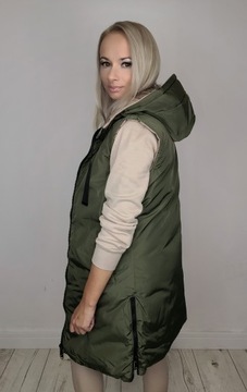 ЖИЛЕТ ЖЕНСКИЙ ДВУСТОРОННИЙ, С РУКАВАМИ С КАПЮШОНОМ, ТЕПЛЫЙ, стеганый, размеры S-7XL