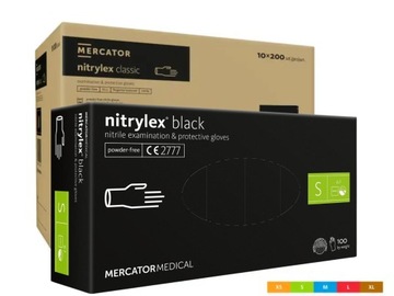 Rękawice Nitrylex Black S Mercator KARTON