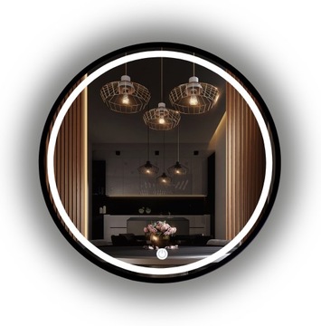 КРУГЛОЕ ЗЕРКАЛО СО СВЕТОДИОДНОЙ РАМКОЙ, БОЛЬШОЕ, диаметр 100 СМ + СЕНСОРНОЕ