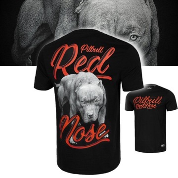 PITBULL T-SHIRT KOSZULKA MĘSKA NADRUK RED NOSE 23 REGULAR BAWEŁNA CZARNA L