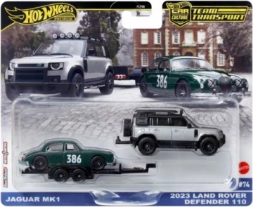 HOT WHEELS Team Транспорт #74 JBM29 Ягуар MK1 + 2023 Land Rover Defender