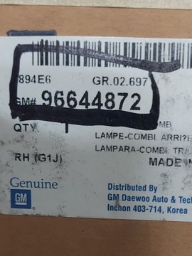 96644872 SVĚTLO ZADNÍ PRAVÁ CHEVROLET EPICA ORIG.