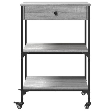 Kuchenny Wózek Vintage Szary Dąb Sonoma 60x48x89,5cm