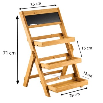 Подставка для цветов Деревянная подставка для цветов Стоящие цветочные горшки Складной книжный шкаф с 3 полками