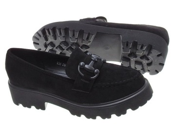 Zamszowe mokasyny półbuty Black r.37