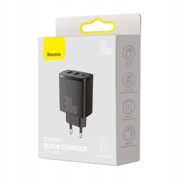 Настенное зарядное устройство BASEUS fast 2x USB + Type C PD 30 Вт QC 3.0 для вашего телефона