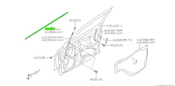 LIŠTA DVEŘE POD SKLO SUBARU LEGACY OUTBACK 14-