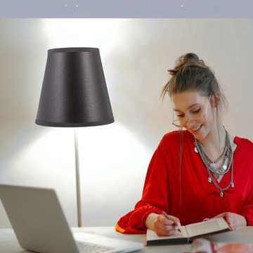Tkanina abażur lampka nocna żyrandol STOLIK Beczka z klipsem żarówka