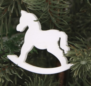 Белые деревянные декоративные лошади 6 ПК