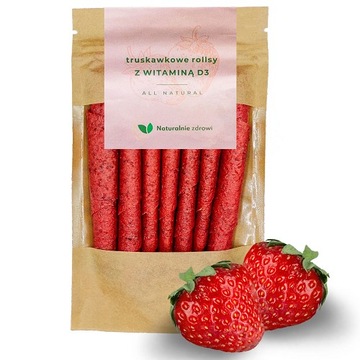 Rollsy Owocowe Truskawka z wit D3 50g Naturalnie Zdrowe