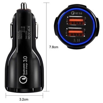 АВТОМОБИЛЬНОЕ ЗАРЯДНОЕ УСТРОЙСТВО 3.1A QC 3.0