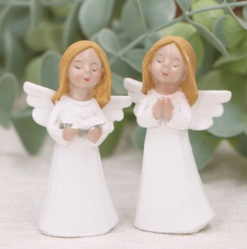 Aniołek figurka biały chrzest komunia mix 6cm 1szt
