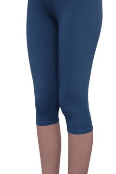 Legginsy 3/4 Getry Rybaczki Gładkie JEANS r.128
