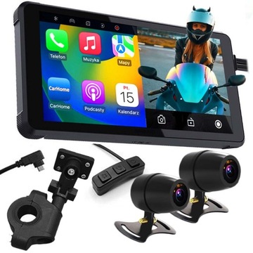 Kamera Motocyklowa Przód Tył Radio CarPlay Android Auto ORLLO F83