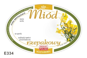 Etykiety na Miód Rzepakowy (100szt) - wzór E334