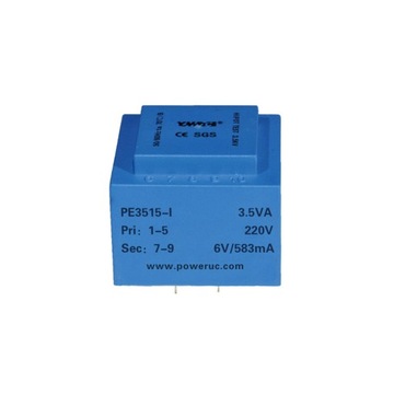 PE3515-I-3.5VA-110V-15V Transformator PCB