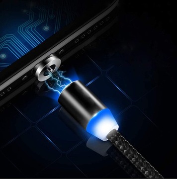 МАГНИТНЫЙ КАБЕЛЬ 3А 3В1 для IPHONE MICRO USB TYPE C