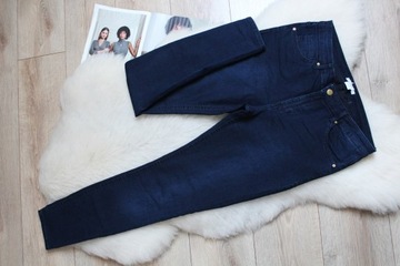 JEGGINGS DŻINSY RURKI DAMSKIE ZE STRECZEM GRANATWE 40 L H&M
