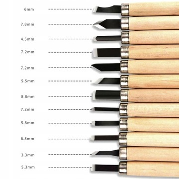 НАБОР ДОЛОТО ДЛЯ РЕЗЬБЫ МОДЕЛИРОВАНИЯ ИЗ 12 ШТ.