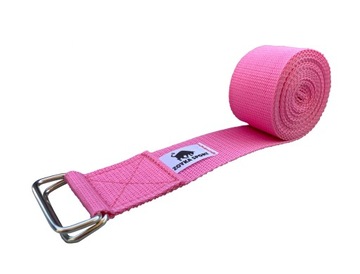 PASEK DO JOGI i FITNESS RÓŻOWY 4cmx3m RÓŻ