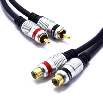 PRZEDŁUŻACZ RCA 2X CHINCH WTYK GNIAZDO VITALCO 5M
