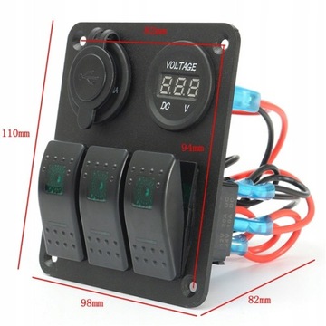 ЯХТНАЯ ЭЛЕКТРИЧЕСКАЯ ПАНЕЛЬ 3-х контурный распределительный щит + USB