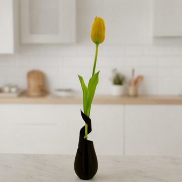 Ваза для цветов пластиковая Флакон современный небьющийся для гостиной 20 см