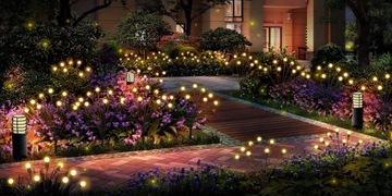 4Szt LAMPA OGRODOWE SOLARNE WBIJANE 10LED KULKI LAMPKI