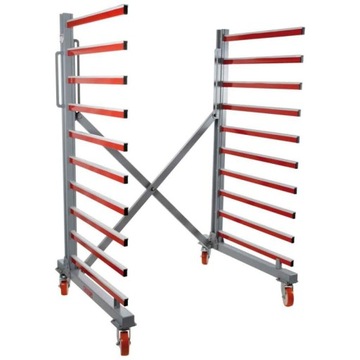 Выдвижная тележка для краски, полка Holzmann, 10 полок, колеса по 500 кг.