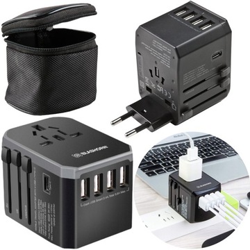 Быстрое зарядное устройство, блок питания, сетевой адаптер, 4 порта USB, USB C, для нескольких быстрых устройств