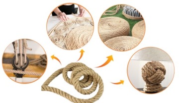 Веревка джутовая крученая по метру, 1м 30мм