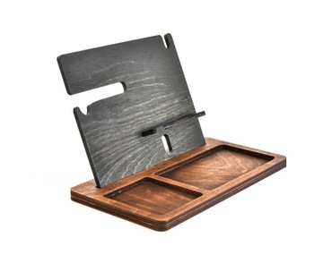 Stacja dokowania taca smartfon telefon ładowanie drewniana akcesoria klucze