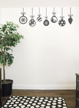 BOMBKI ŚWIĄTECZNE NA SZYBĘ ŚCIANĘ NAKLEJKA - M