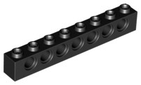 LEGO BRICK Technic x 8 with Holes Black / czarny 3702 2szt NOWY