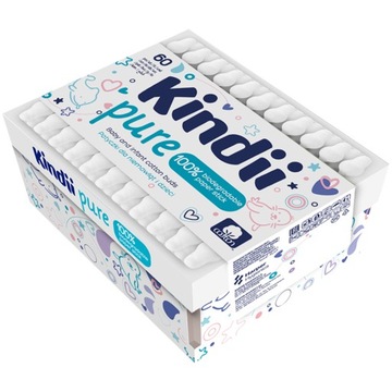 Kindii patyczki higieniczne dla dzieci 60szt. Pure