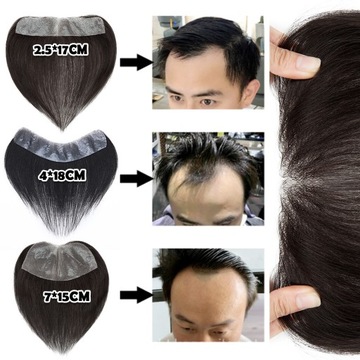 Мужской парик NATURAL Wig Toupee 7x15см, топпер
