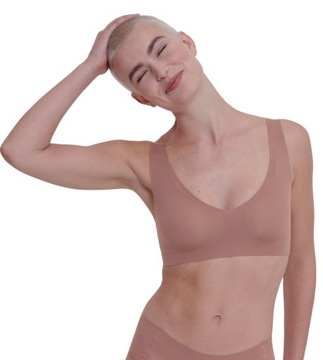 Bezszwowy BIUSTONOSZ DAMSKI Gładki Sloggi ZERO Feel 2.0 Bralette Nude XL