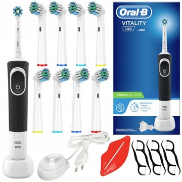 SZCZOTECZKA ELEKTRYCZNA DO ZĘBÓW ORAL-B CROSS VITALITY 100 + KOŃCÓWKI