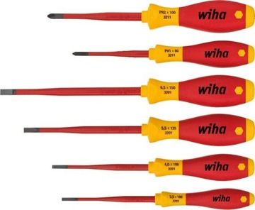 Wkrętaki izolowane dla elektryków 1000V VDE SoftFinish zestaw 6 sztuk WIHA